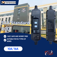 RIFENG Prise et Fiche Portables 15A en Ligne avec Disjoncteur Différentiel (RCD) 220-250V, Protection Contre les Surtensions, Étanche IP66, en Plastique, Anti-Fuite à la Terre