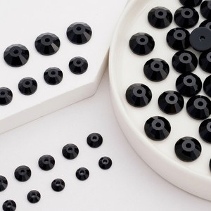 Perles <span class=keywords><strong>de</strong></span> strass à coudre en résine époxy Onyx 6mm, forme diamant, à dos plat, trou central, breloque ancre, fournitures <span class=keywords><strong>de</strong></span> bijoux nautiques - Product Image 2