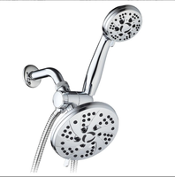 Système de douche haute pression 6+6 à 12 fonctions, double 2-en-1, avec douchette à main en ABS chromé intégral