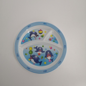 Plastic Carton <strong>Divided</strong> <strong>Plate</strong> 3 Compartments Customized Melamine <strong>Plates</strong> with Custom Printing - Product Image 2