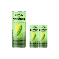 Cóctel de Proteína de Suero de Leche con Limón y Pepino, 10% ABV, Sin Azúcar, Bebida Proteica Fitness con Alcohol, 330ml, Bebida Proteica Enlatada Refrescante