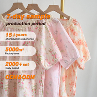 Nouveaux pyjamas pour femmes à imprimé tropical, manches courtes, vêtements de nuit, col rond à dentelle, pyjamas élégants pour femmes