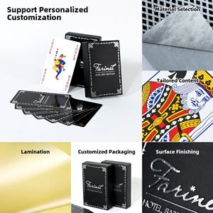 Custom <b>Playing</b> <b>Cards</b> Black Core Silver Foil Stamping Hotel Advertising Logo Printing 57x87mm Rounded Corners - Product Image 4