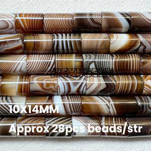 Vendita all'ingrosso 10x14mm caffè Sardonyx tubo perline in pietra naturale a forma di colonna cilindrica sciolto <span class=keywords><strong>marrone</strong></span> a strisce <span class=keywords><strong>agata</strong></span> - Product Image 2