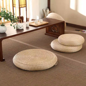 Cojín Zafu de Paja Tejida a Mano Estilo Japonés, Relleno de EPE, Asiento de Meditación y Oración, Almohadilla para Ventanal Tatami, Personalizable - Product Image 6