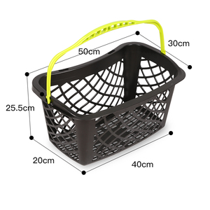 High Capacity Comfortable Handle Customized Logo <b>Stackable</b> Design Plastic Metal Shopping <b>Basket</b> - Product Image 1