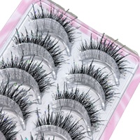 Faux cils en diamant brisé, effet 3D, faits à la main, avec bande complète, effet diamant d'eau, épais, pour soirée, paire de cils