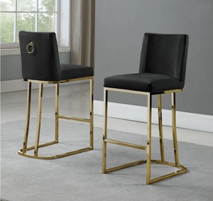 <span class=keywords><strong>Chaise</strong></span> de <span class=keywords><strong>bar</strong></span> de haute qualité, hauteur comptoir, avec base en acier inoxydable doré, revêtement en velours capitonné, tabouret de <span class=keywords><strong>bar</strong></span> - Product Image 3