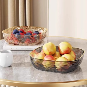 Bol à fruits au design moderne, élégant, avec bord doré, bol à <span class=keywords><strong>salade</strong></span> en PET pour collations sèches, bonbons, fruits, plat à nourriture, récipient alimentaire - Product Image 6