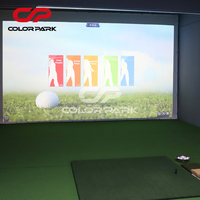 Simulador de Golf Virtual Comercial Colorful Park, Sistema de Práctica de Golf Interior con Sensor de Alta Precisión para Clubes de Golf y Centros de Juego