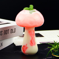 Produits écologiques durables, accessoires pour boissons, verres en verre borosilicate transparent faits à la main, forme de champignon mignonne, verre à vin