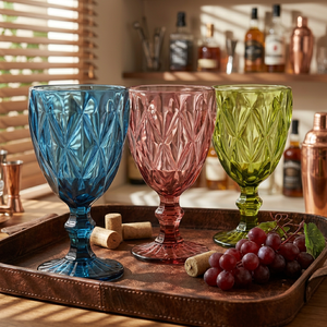 Premium Decorative <b>Wine</b> Glass Colorful Hand Cut Glass <b>Goblet</b> for Gift Retail and Hospitality Party Use - Product Image 6