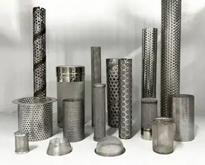 Stainless steel punching mesh woven mesh filter cartridge sewage treatment round mesh filter element