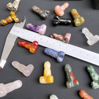 Dildo de Cristal Natural Mini al por Mayor, Artesanía de Piedra Semipreciosa, Pene de Cristal de Cuarzo Mixto Tallado a Mano