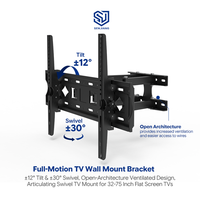 Soporte de TV giratorio de 180 grados VESA 600*400 suministro de fábrica LED LCD TV montaje en pared movimiento completo 32-85 pulgadas soporte de TV de pared inclinable