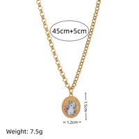 Collier protecteur en acier inoxydable plaqué or 18 carats avec lapin, fleur et trèfle à quatre feuilles peints et colorés – Nouvelle collection tendance