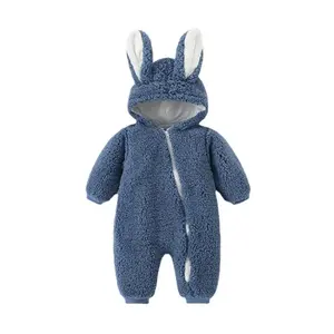 Trẻ sơ sinh mùa đông unisex dệt kim trẻ mới biết đi quần áo bé hoodie Romper Jumpsuit trang phục onesie dài tay áo quần áo trẻ em