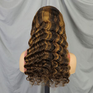 วิกผมมนุษย์ 200% ขนาด 14-30 นิ้ว # วิกผมลูกไม้แบบลอนลึก P4/30 ขนาด 13x4 พร้อมเชือกผูกผมแบบใส - Product Image 5