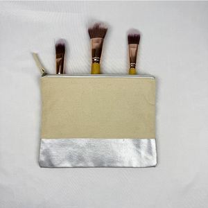 Wholesale Custom Logo Organic Cotton Canvas Large Portable Makeup Bag Women's Travel Pouch Zipper <b>Pc</b> Fabric <b>Case</b> Fashion Daily - Product Image 5