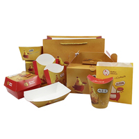 Boîte d'emballage alimentaire en papier kraft personnalisée pour frites, hot-dogs et crêpes, vente en gros, bon marché, pour la restauration rapide