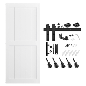 Juego de Herrajes Modernos para Puertas Corredizas de Madera Maciza Negra para Interiores en Dormitorios y Baños - Product Image 3