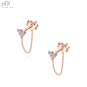 Pendientes de Tacos Estilo Minimalista de Gran Venta Joyería Fina Oro Sólido 14K con Diamantes Naturales Reales para Uso Diario de Mujer - Product Image 2