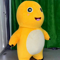 Gonflez en peluche jaune Nailong Dragon Costume de mascotte en peluche 2M Air Dinosaur Nailong Costumes Costume à vendre