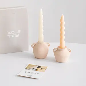 Custom Wholesale Cute Small Ceramic Single Taper Candle Stick Candlestick Holders