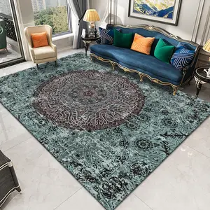 整个土耳其阿拉伯客厅，房间床头垫防滑水晶天鹅绒区域地毯柔软可洗3D印花地毯和地毯/