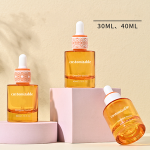 Cosmético 30ml Botella cuentagotas de vidrio Embalaje de lujo Esencial Suero facial Botella cuentagotas de aceite Botella de hombro plano - Product Image 5