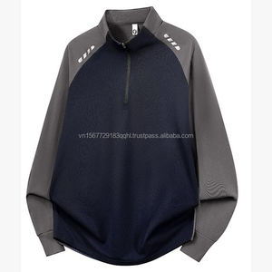 T-shirt de sport unisexe à manches longues imprimé color block tendance, col rond élastique, anti-UV, respirant, avec fermeture éclair, évacuant la transpiration - Product Image 5