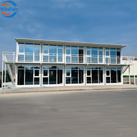 Villa de luxe en conteneur WinFair Venezuela, maison modulaire préfabriquée à 2 étages, maison pliable en verre pour studio à domicile / espace créatif