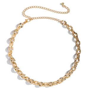 Yeni Punk Bel Zinciri Kemerleri Kadınlar Metal Zincir Bel Bağı Kemer Gümüş Altın Renkler Oval Parça Bağlantılı Boncuklu Asılı Vücut Zinciri Kemer - Product Image 5