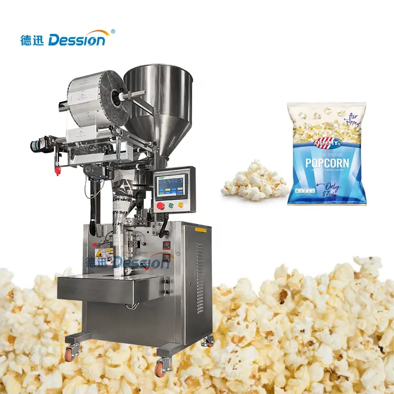 Bustina verticale popcorn macchina di rifornimento di riso soffiato macchine imballaggio
