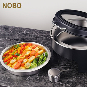 Recipientes para Calentar Comida para Restaurantes y Hoteles, Recipientes para Buffet de Acero Inoxidable, Recipientes para Calentar Comida Negros Reales para Catering - Product Image 4
