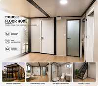 Villa moderne à deux étages pour l'extérieur avec zones de repos et de cuisson indépendantes, maison conteneur extensible