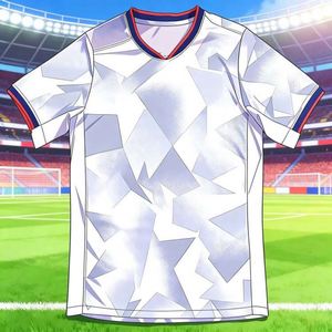 เสื้อฟุตบอลผ้าตาข่ายน้ำหนักเบา คอวี แขนสั้น ระบายอากาศ แห้งเร็ว สำหรับฤดูร้อน ขายส่ง รับสกรีนโลโก้ตามสั่ง - Product Image 1