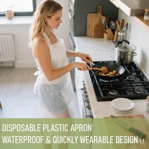 Tablier de cuisine jetable en PE sans manches pour restaurants et usage domestique - Imperméable et résistant à l'huile - Product Image 2