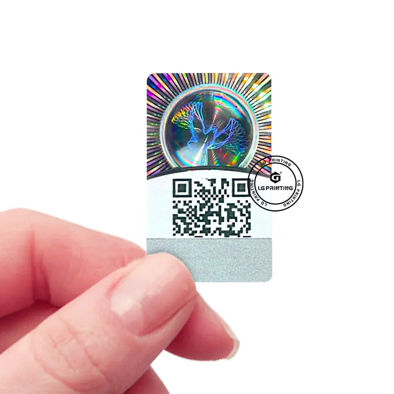 Etiquetas adhesivas con holograma de código QR, número de serie, gran oferta, entrega más rápida