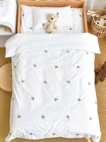 Ensemble de literie 3 pièces Vintage Cartoon Cotton Baby Children Berceau Bed Duvet Cover Sheet Pillowcase Without Filler