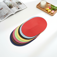 Sets de table ronds en PP tissé coloré, résistants à la chaleur et durables, pour la maison et la salle à manger