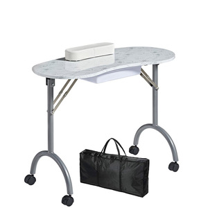 Hot Selling Modern Pink Metal Beauty Salon Foldable Portable Nail <b>Table</b> with Dust Collector Easy to Clean - Product Image 5