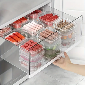8/10 Uds. Caja de congelador de carne para refrigerador, crujiente de frutas y verduras, contenedores de cebolla de ajo y jengibre para bolas de masa hervida, juego organizador de nevera - Product Image 2