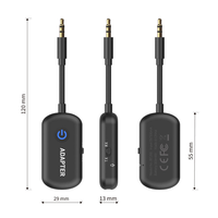  Émetteur-récepteur 2-en-1 6.0, adaptateur AUX 3,5 mm, adaptateur audio sans fil pour voiture/stéréo domestique avec micro pour appels et musique