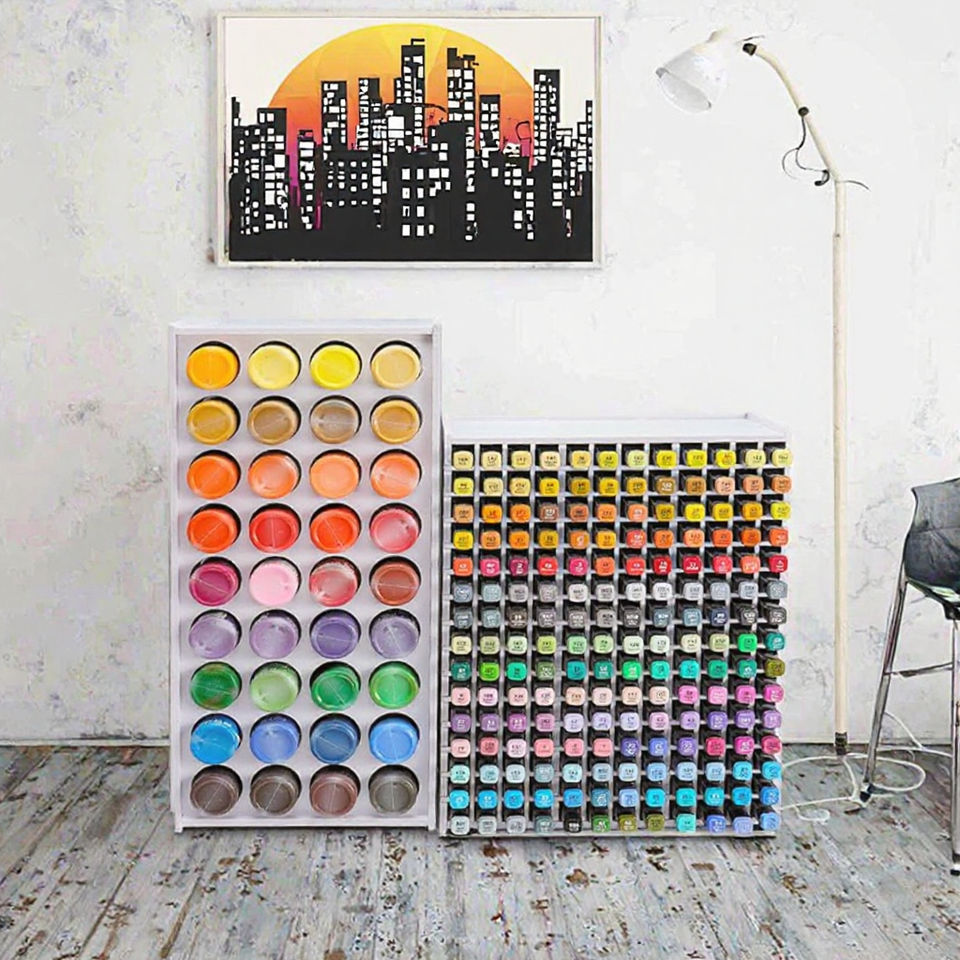 KS235 Modern PC Plastic Rotating Paint Rack Desktop Large Capacity ...