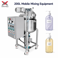 Équipement de mélange mobile XINYOU 200L, homogénéisateur à double enveloppe avec chauffage et refroidissement pour savon liquide et shampoing