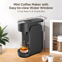 Machine à café portable compacte avec plateau d'égouttement réglable et préparation chaude/froide pour petites cuisines, hôtels et utilisation en extérieur