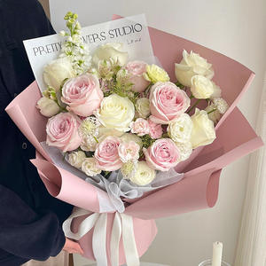 กระดาษห่อช่อดอกไม้ทำด้วยมือคุณภาพสูงสีทึบหนากระดาษงานฝีมือกันน้ำเกรดสูง - Product Image 4