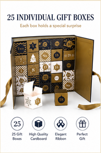 Custom Navy Blue Advent <b>Calendar</b> Box with Double Door Rigid Cardboard Christmas Blind Box Mystery Packaging Gift Wholesale - Product Image 4