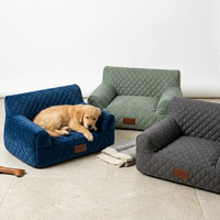 Canapé-lit matelassé de luxe pour animaux de compagnie, lit pour chien ou chat, simple ou double place, mobilier haut de gamme pour animaux, fabricant OEM ODM
